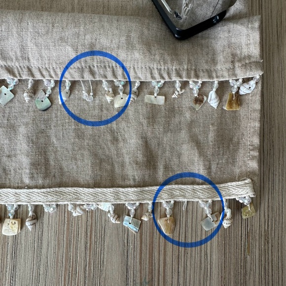 Caroline Rose// Boho Linen top and pants Set up seashell charms Y2K Size L - Picture 15 of 16